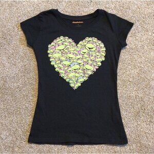 S - VGUC - Black TMNT Ninja Turtles Heart Tee
